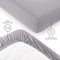 Miniatyrbild 3 av 5: Set med 1 påslakan 100x200 Cap 30 cm - Högkvalitativt mikrofiberpåslakan 100 x 200 - Mjukt, hållbart, skrynkelfritt - Oeko-Tex-certifierat – Grå KLB