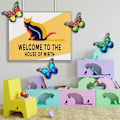 Pikkukuva 3 / 7: Metal Butterfly Wall 3D Colored Metal Butterflies Set of 4 for
