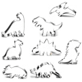Pikkukuva 2 / 8: Dinosaurus-evästeleikkurit Fondant-leikkurit lapsille 8 kpl pakkaus KLB