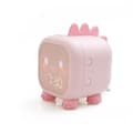 Sød dinosaur-vækkeur med USB-alarm, vækkeur og nattelys (lyserød)