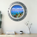 Miniatyrbild 3 av 5: Fyra delar set (35x35cm) 3D havsliv fisk väggdekaler för badrum, undervattens haj väggkonst för barnrum, delfin ocean väggdekor