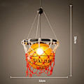 Miniatyrbilde 3 av 4: Hengende lys Creative Basketball Hengende lys Glass lampeskjerm Lysekrone med E27 Kobber lampeholder KLB