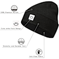 Miniatyrbillede 2 af 2: Strikkede Beanie Hat til Mænd/Kvinder 2-pak Sort/Sort