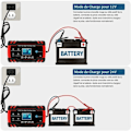 Miniatyrbillede 5 af 5: Intelligent Bil- og Motorcykel Batterilader t 8A 12V/24V 3-trins Batteri