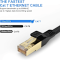 Miniatyrbilde 2 av 8: Cat 7 Ethernet-kabel 3m Heavy Duty Flat Lang Internett