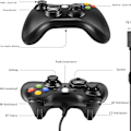 Miniatyrbild 2 av 5: Kontroller för Xbox 360, Gamepad Joystick med trådbunden USB-kontroller KLB