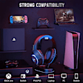 Miniatyrbild 8 av 8: Headset med mikrofon för PS4 Xbox One, Surroundljud Svart Blå