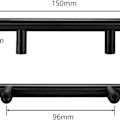 Miniatyrbilde 2 av 5: Møbelknotter og håndtak, 8 stk T-bar stang kjøkkendørhåndtak med skruer (150 mm), 9