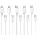 5-pack 1M Lightning-laddare iPhone 13/12/11/ Xs/Max/X/8/7/6/5/SE vit