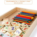 Pikkukuva 5 / 8: Montessori-matematiikkalelu puusta, oppimislaatikko, numeroiden oppimispeli piirustuksella KLB