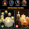 Miniatyrbilde 3 av 5: LED-lys med timer, 12-pakning batteridrevne LED-lys, 6 timer på og 18 timer av