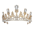 Miniatyrbilde 8 av 8: Krystallprinsessekrone for jenter, gull tiaraer for barns bursdag med rhinestones KLB