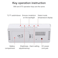 Miniatyrbild 3 av 7: TS-S69-R Multifunktionell LED-väckarklocka Batteridriven Dubbel funktion Spegel Mak