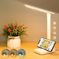 Pikkukuva 1 / 5: LED-pöytälamppu kosketusohjauksella lukemiseen, ei välkkymistä, 3 väritilaa silmäsuojaus, USB-portti/taitettava/ladattava pöytälamppu 4000mA KLB