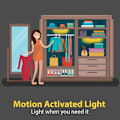 Miniatyrbild 8 av 8: Set med 2 LED-nattlampor med rörelsesdetektor, skåpbelysning, LED-remsor,