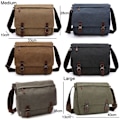 Miniatyrbillede 2 af 5: Alsidig Canvas Skuldertaske Business Laptop Taske - Sort, Stor