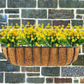 Miniatyrbild 5 av 5: Falska konstgjorda blommor, 4-pack konstgjorda eukalyptusväxter, UV-beständiga gröna blommande växter för utomhusbruk, hängande inomhus (gul) KLB