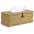 Miniatyrbillede 1 af 4: Rektangulær Tissue Box Dispenser Flettet Rørkasse, til Familie, Kontor, Tablet (Naturlig) KLB