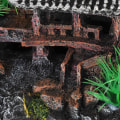 Miniatyrbilde 2 av 4: Akvariumhus Kunstig Harpiks Gammelt Hus Akvarium Landskapsfisk Reke Gjemmested Hule for Akvarium Ornament(A)