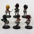 Miniatyrbild 2 av 2: Attack on Titan Shingeki no Kyojin Eren Mikasa Figurer Anime Manga 6-delars set KLB