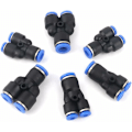 Miniatyrbillede 5 af 5: Way Tee Air Pneumatisk 10stk Y-formet Reducering Tee Plast Pneumatiske Tee Samlinger til Have Vandrør Højtryks Hurtige Samlinger (Størrelse: PY-10) KLB