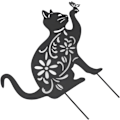 Miniatyrbillede 3 af 3: 1 stk. havefigur kat jern kat afviser have