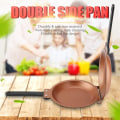 Miniatyrbild 8 av 8: Dubbelsidig stekpanna, non-stick belagd, hopfällbar, för stekta ägg,