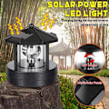 Miniatyrbilde 3 av 4: LED-solcellelys 360 graders roterende, LED-solcellelampe, vanntett fyrtårn for hagegårdsdekorasjon