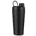 Miniatyrbillede 1 af 5: Rustfrit Protein Shaker Flaske i Rustfrit Stål Isoleret til at Holde Varmt/Koldt Sort