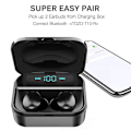 Miniatyrbilde 3 av 8: TWS Bluetooth 5.0 ørepropper True Wireless Stereo hodetelefoner Svart