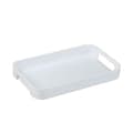 Vit serveringsbricka med handtag, stapelbar, rektangulär, plast Style1