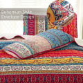 Miniatyrbillede 3 af 5: Bohemian Quiltet Sengetæppe Dobbelt 3-delt Patchwork Sengetæppe Vendbart Quilt Blødt Mikrofiber Sengetøj 220 240 cm KLB