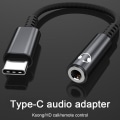 Miniatyrbillede 3 af 5: USB C til 3,5 mm hunadapter Type C hovedtelefon audio jack sort