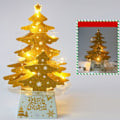 Miniatyrbillede 3 af 5: Julepynt, mini skrivebords julekort ornament, gyldent varmt lys KLB