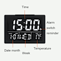 Miniatyrbild 4 av 7: Stor skärm LED väckarklocka multifunktionell elektronisk väckarklocka (svart G