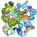 Miniatyrbillede 1 af 5: 26 stk. dinosaurbroderede patches, søde dinosaur stryge på/sy på applikation patches til tøj, kjole, hat, jeans, rygsække, DIY tilbehør.