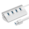 Miniatyrbillede 1 af 4: Metal Hub med 4 porte, USB 2.0 til pc, flere stikkontakter, adapterudvidelse
