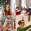 Miniatyrbilde 5 av 5: Julehodebånd Julehårpynt Nisselues Form 1 KLB