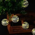 Miniatyrbild 1 av 6: Silver Marockanska Orb String Lights, Kingcoo Vattentät 20LED Metall Goble