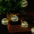 Silver Marockanska Orb String Lights, Kingcoo Vattentät 20LED Metall Goble