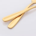 Miniatyrbillede 6 af 7: Rustfrit stålkagegaffel 3-tandet frugtgaffel 8 stykker guld