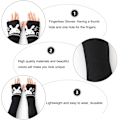 Miniatyrbillede 3 af 5: Dame Vinter Fingerless Handsker Strik Arm Varmer Tommelfingerhul Miter med Ka Sort KLB