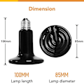 Miniatyrbillede 8 af 8: 100W krybdyr varmelampe glasbeholder keramisk E27 varmelampe dyr krybdyr KLB