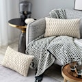 Miniatyrbillede 2 af 5: Fløjls pudebetræk 30x50cm til stue sofa, sæt med 4 ensfarvede firkantede pudebetræk soveværelse dekoration, hvid KLB