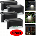 Miniatyrbild 1 av 5: 4-pack solcellslampor för utomhusbruk, LED-solcellslampor för trappsteg,