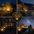 Miniatyrbilde 7 av 7: Solcellelampe for utendørs bruk, 2-pakning metall hul LED-stake dekorative
