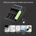 Miniatyrbilde 3 av 7: 18650 batterilader 4 spor for 18650 21700 26650 Lithium AA AAA