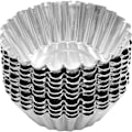 Miniatyrbild 1 av 8: 50-pack silverfärgade rostfria äggformar i form av en skål
