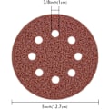 Pikkukuva 3 / 5: 100 kpl levysetti - 125 mm 8-reikäinen hiekkapaperi, 10 hiomahiukkaskokoa, mukaan lukien