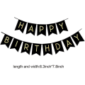 Miniatyrbillede 2 af 5: Happy Birthday fødselsdag balloner og 5 stk. konfettiballoner, Happy Birthday banner pige dreng helium fødselsdagsfest dekoration (sort banner)